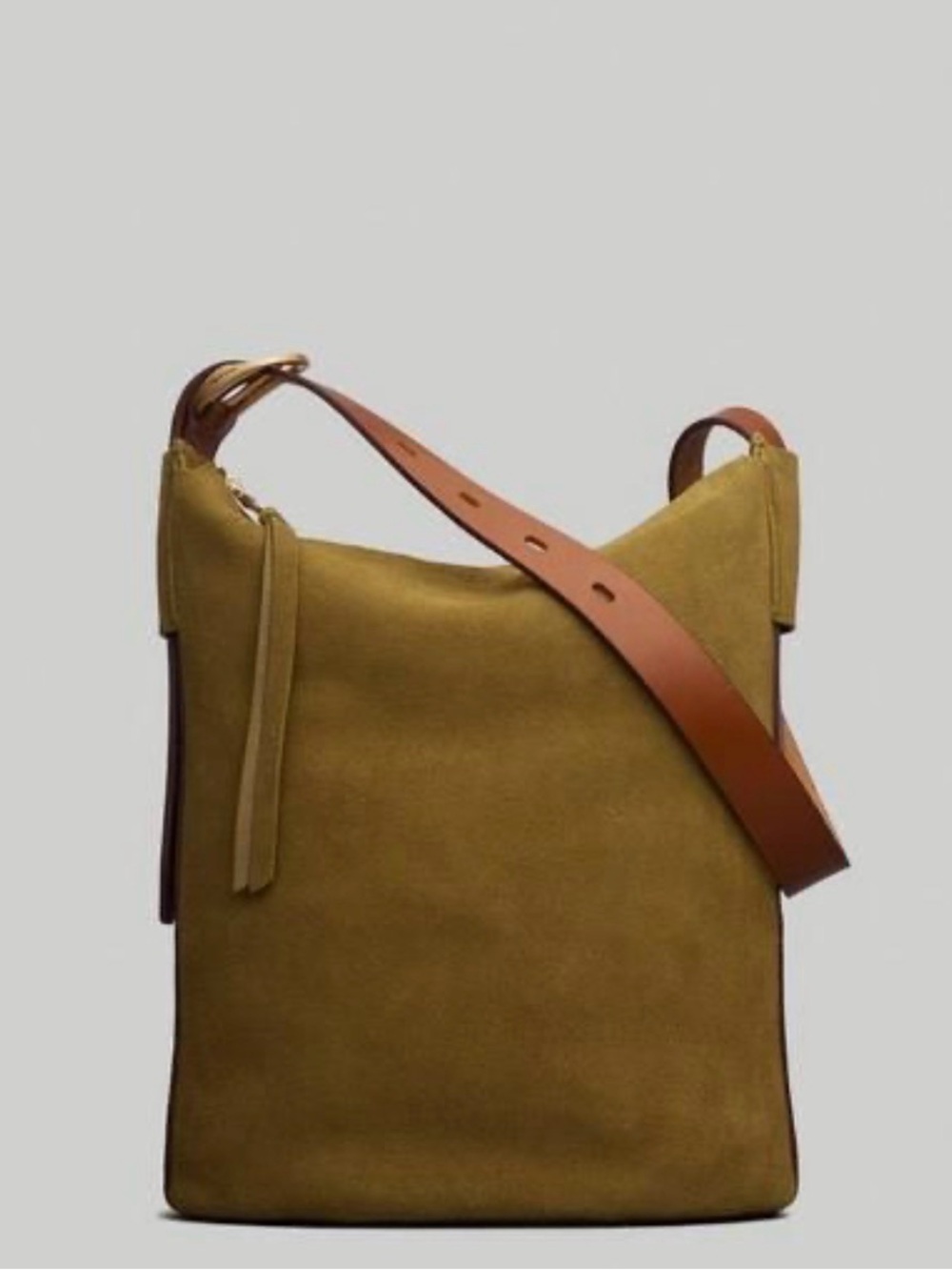 Rag & Bone Belize Bucket Shoulder Bag in Olive Green